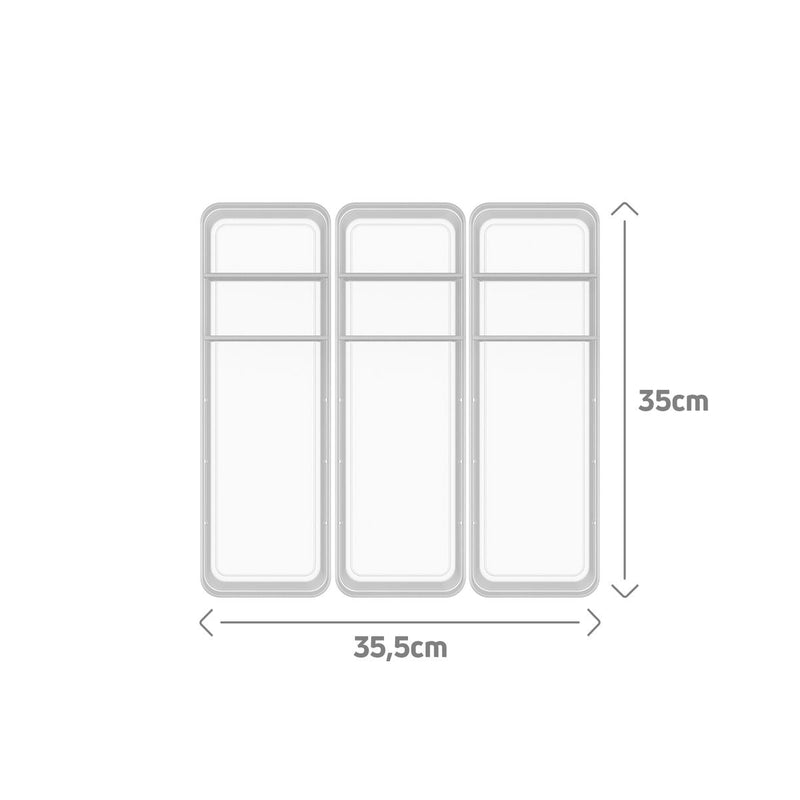 Conjunto Organizador De Gavetas Logic Com 2 Divisórias 11,5 x 35 x 5,5 cm 3 Peças