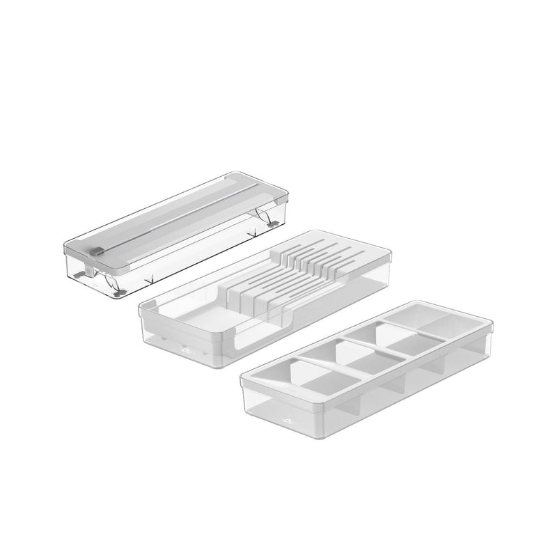 Kit organizador de gavetas Ou 3 peças Clear Gavetas