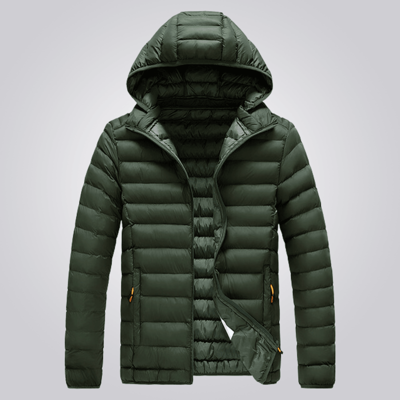 Masculino Jaqueta Puffer Acolchoada Com Capuz Removível - Loja Ofertazzi