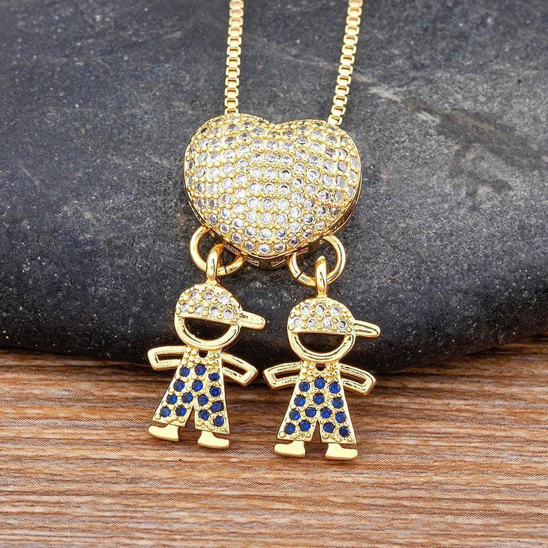 Colar Amor de Mãe - Banhado a Ouro 18k + Zircônias Coloridas - Loja Ofertazzi