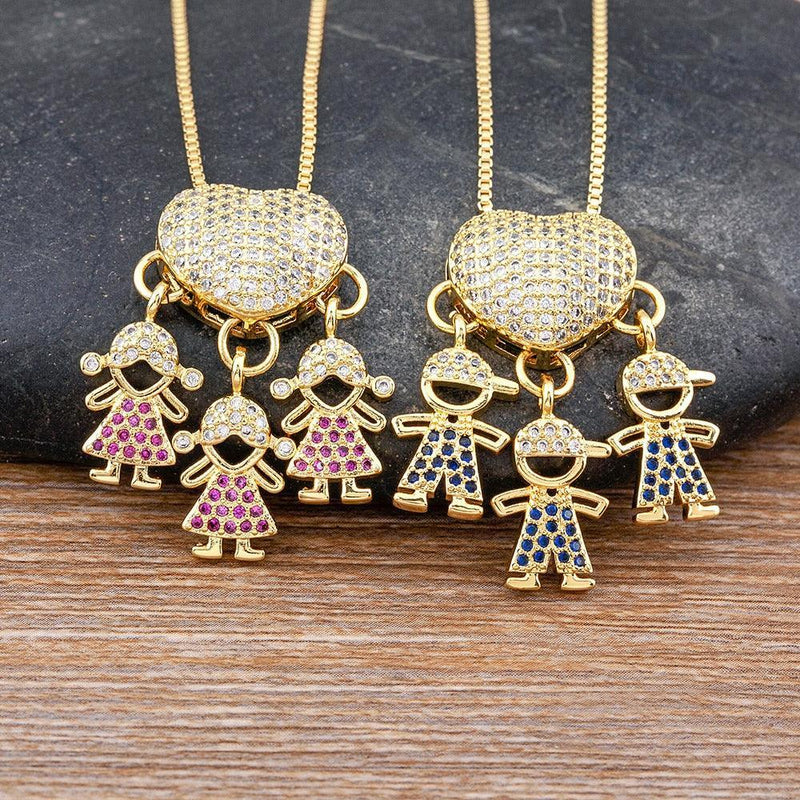 Colar Amor de Mãe - Banhado a Ouro 18k + Zircônias Coloridas - Loja Ofertazzi