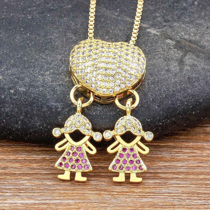 Colar Amor de Mãe - Banhado a Ouro 18k + Zircônias Coloridas - Loja Ofertazzi