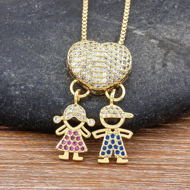 Colar Amor de Mãe - Banhado a Ouro 18k + Zircônias Coloridas - Loja Ofertazzi