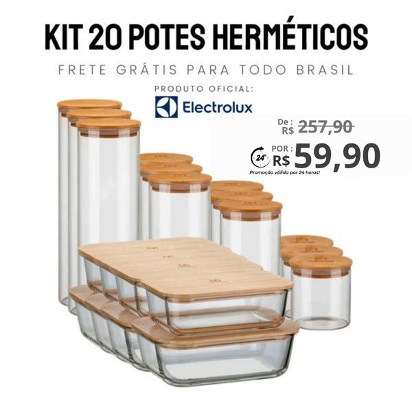 Apenas Hoje 20 Potes Herméticos - [Compre 5 Leve 20 - ÚLTIMO DIA] [FRETE GRÁTIS + 69% OFF]